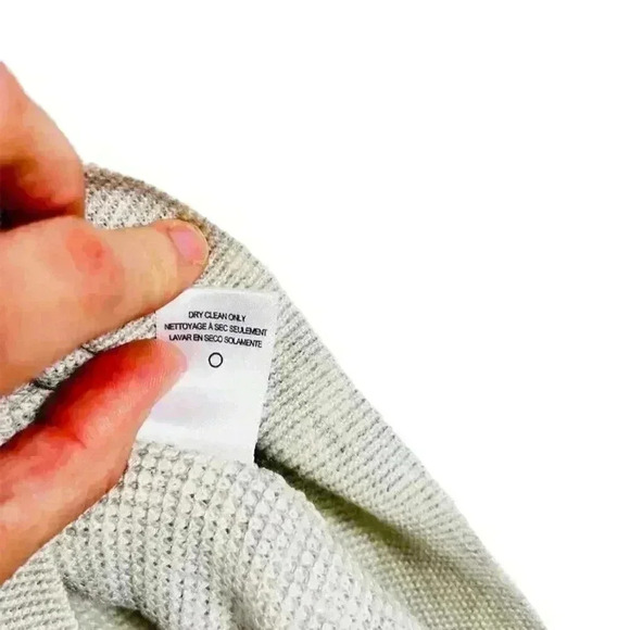 FRAME Women's L Off White Multi Short Sleeve Crew Neck Knit Sweater Ribbed - Picture 5 of 8